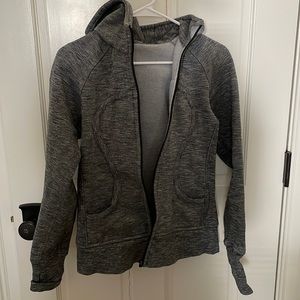 Lululemon heathered grey hooded sweatshirt. Size 6